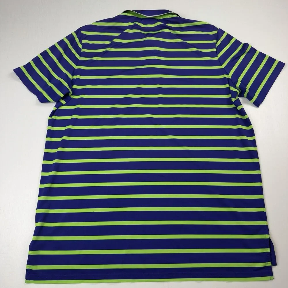 Ralph Lauren RLX White Columns Golf Club Mens L Neon Green Royal Blue Stretch